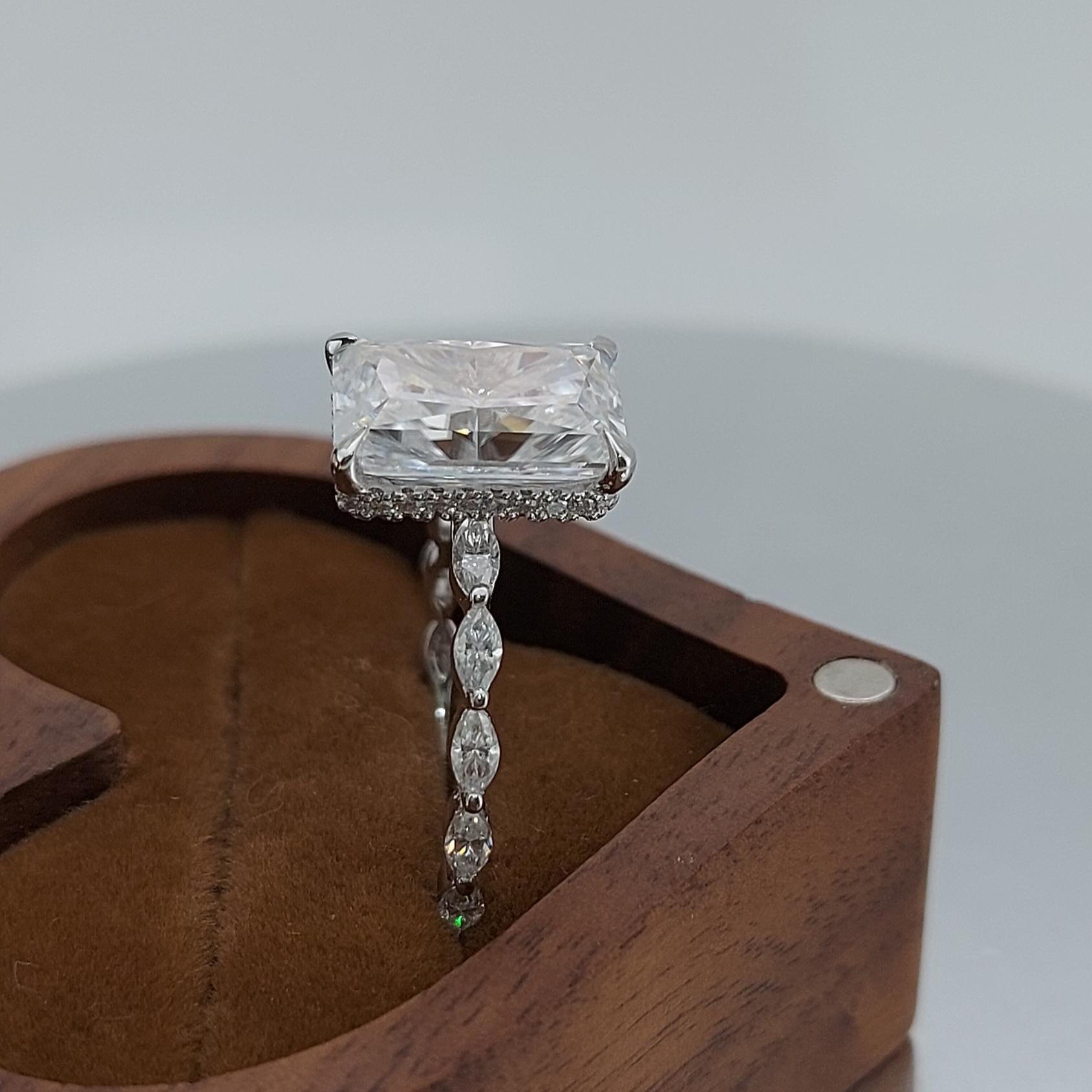 6 Ct Radiant Moissanite Engagement Ring