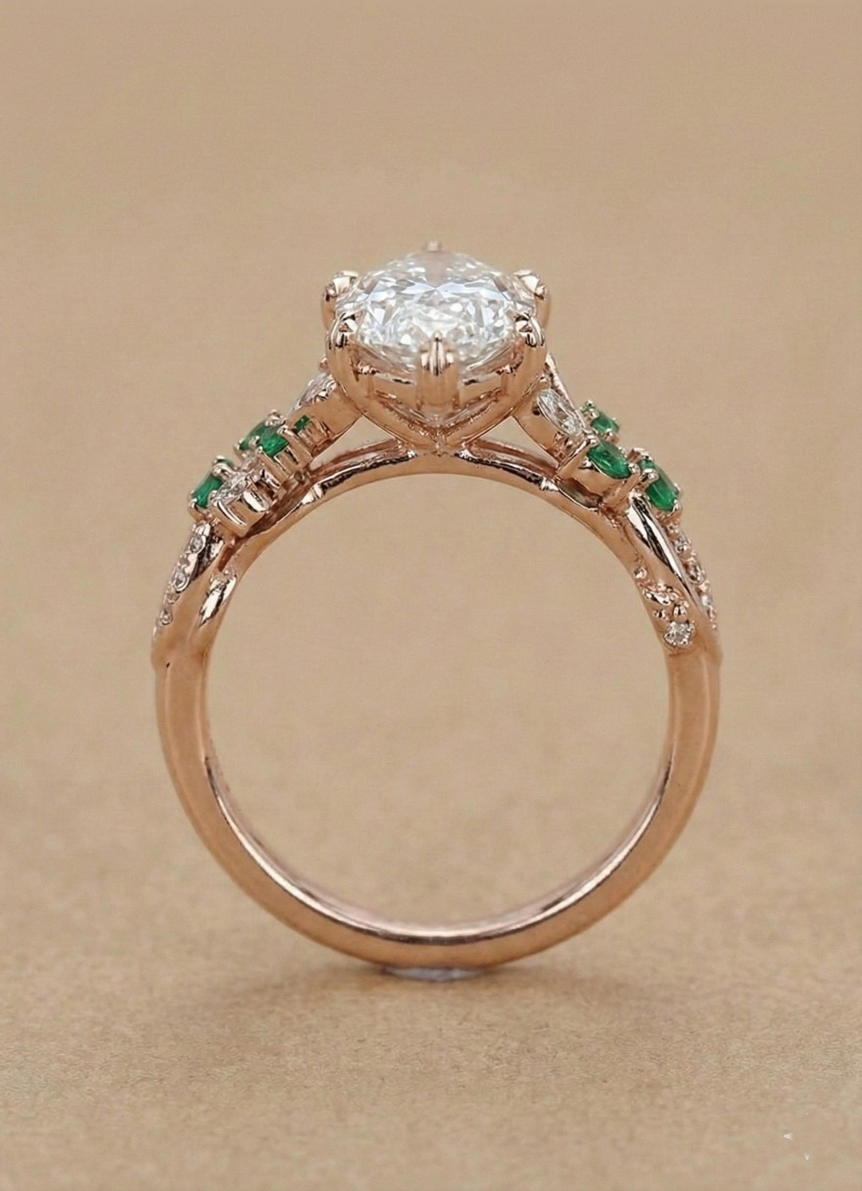 Marquise Lab Diamond Wedding Ring