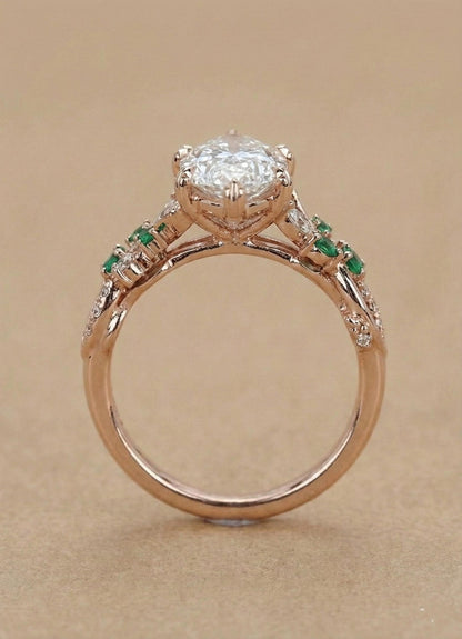 Marquise Lab Diamond Wedding Ring