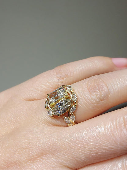 3 Ct Radiant Lab Diamond Engagement Ring