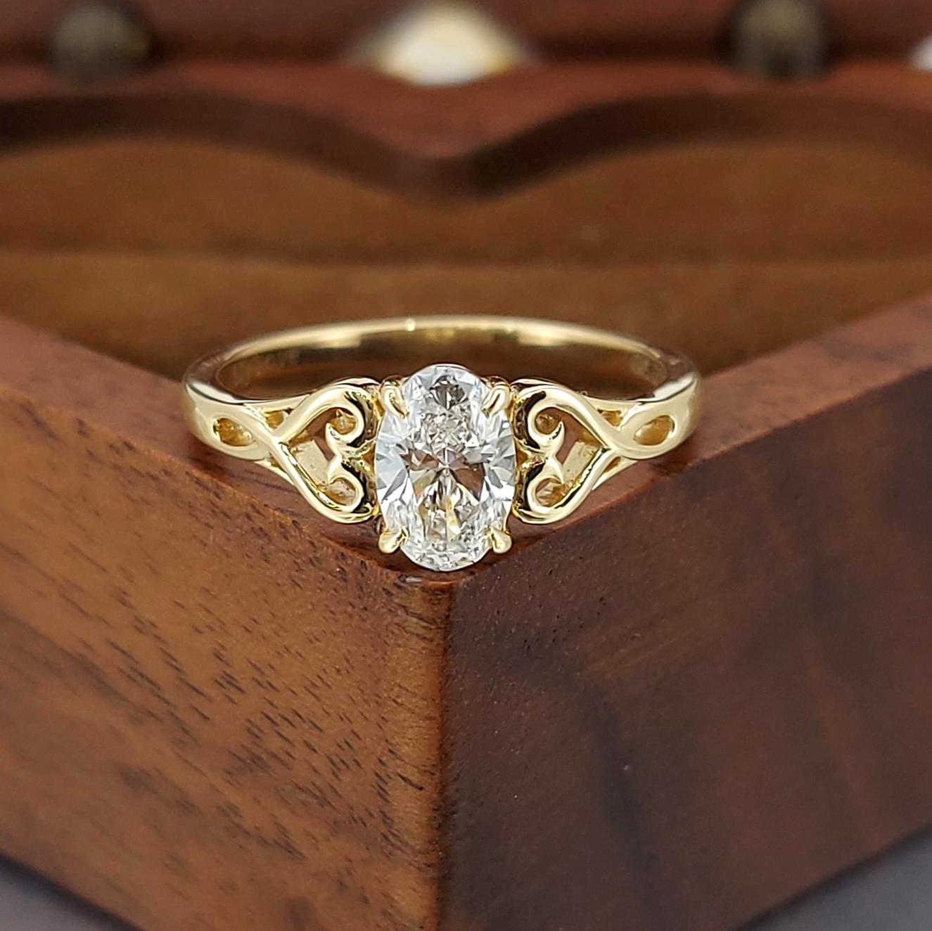 Oval Diamond Solitaire Engagement Ring