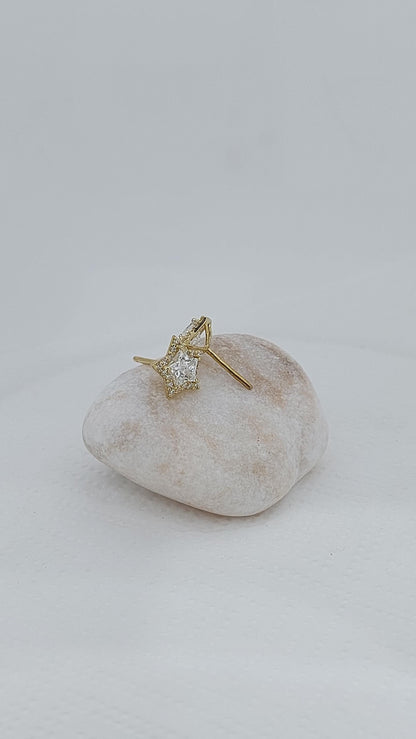 Puces d'oreilles taille étoile / Puces d'oreilles taille étoile / Puces d'oreilles en or 14 carats / Puces d'oreilles taille étoile de 2 carats au total / Cadeau pour maman