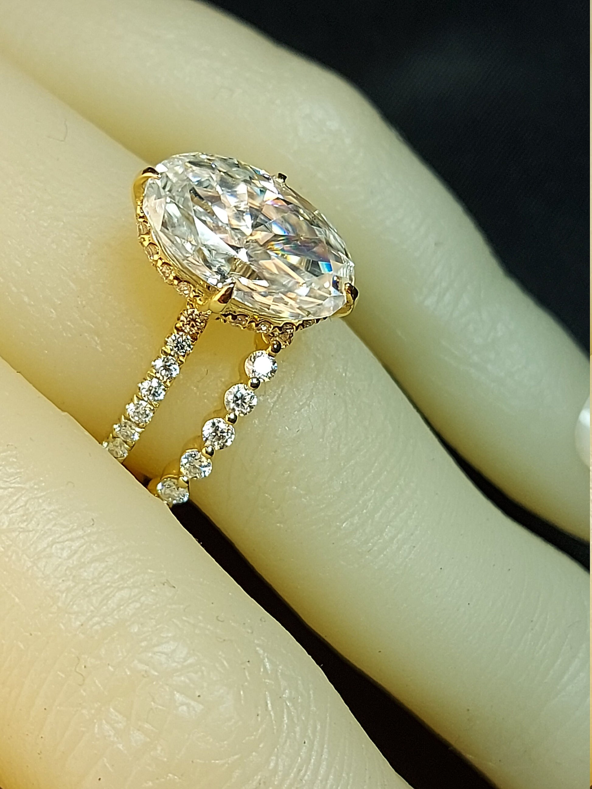 5 Ct Oval Moissanite Eternity Band