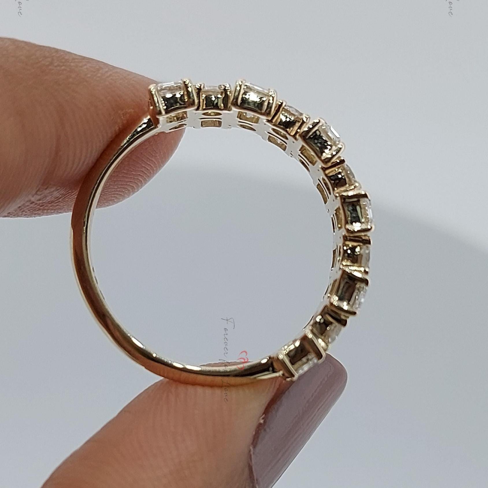 Baguette Lab Diamond Half Eternity Band