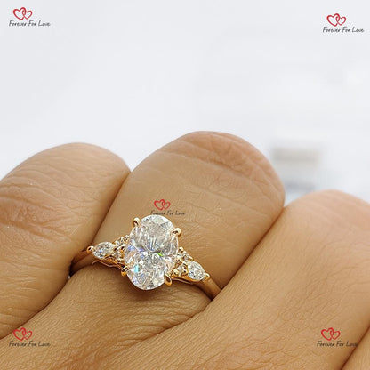 Oval Diamond, Moissanite Engagement Ring