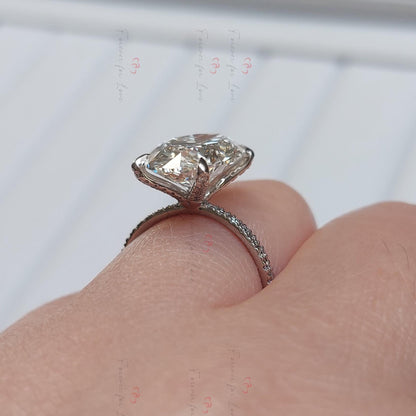 7 Ct Oval Diamond, Moissanite Engagement Ring