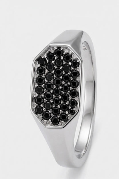 Hexagon Black Diamond Ring