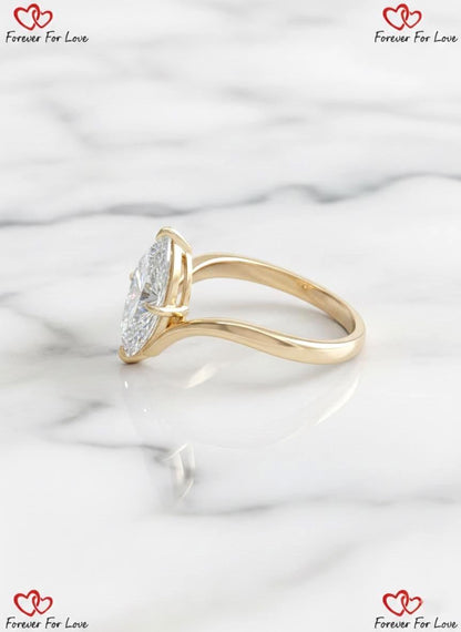 4 Ct IGI Certified Marquise Lab Diamond Solitaire Engagement Ring