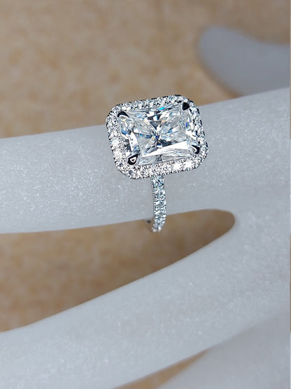 IGI Certified Radiant Diamond Halo Engagement Ring