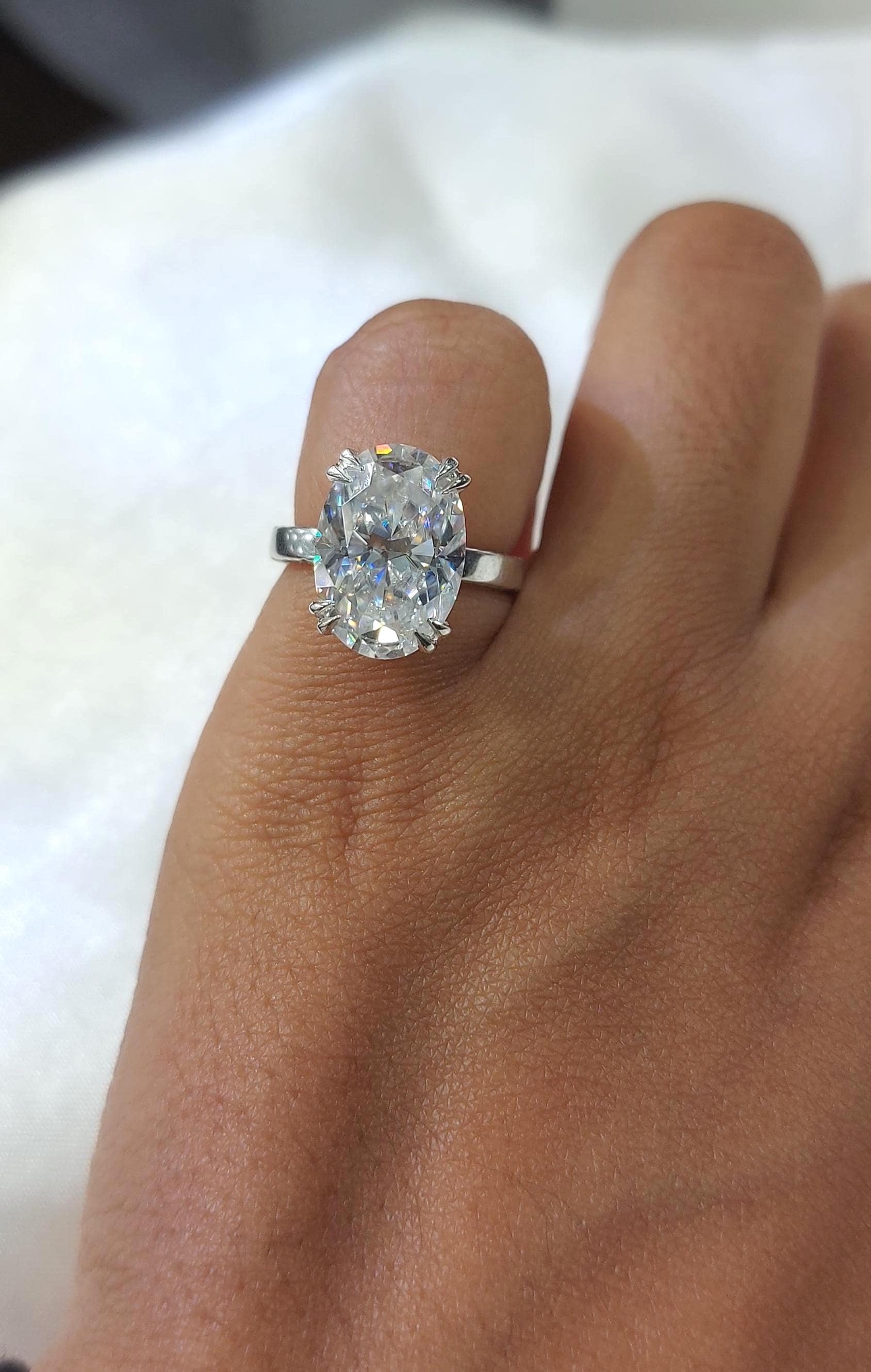 5 Ct Oval Moissanite engagement ring, Oval engagement ring, Moissanite ring, Engagement Ring, Perfect gift for Her