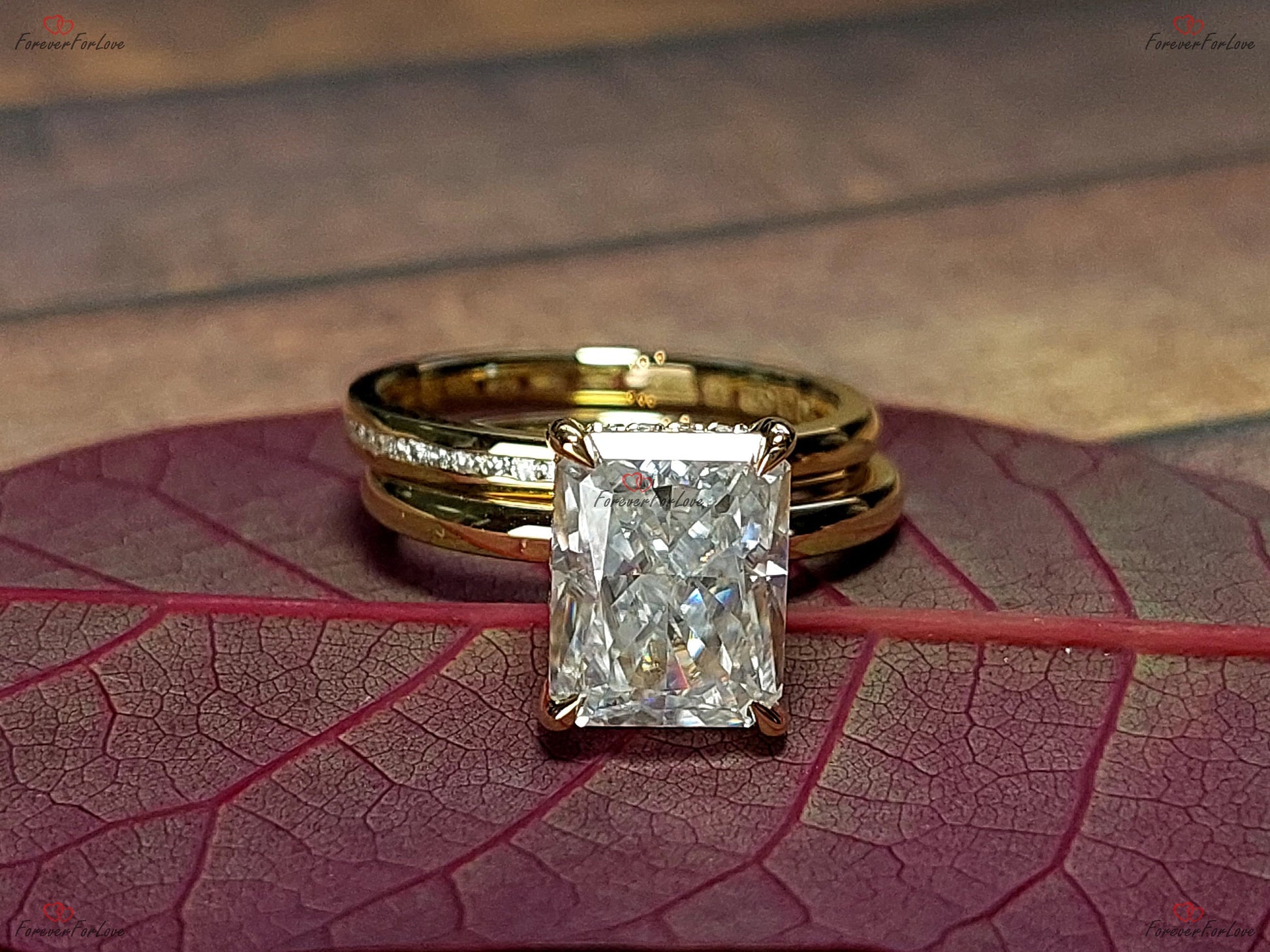 Radiant Moissanite Eternity Band