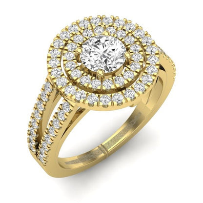 Round Natural Diamond Solitaire Engagement Ring