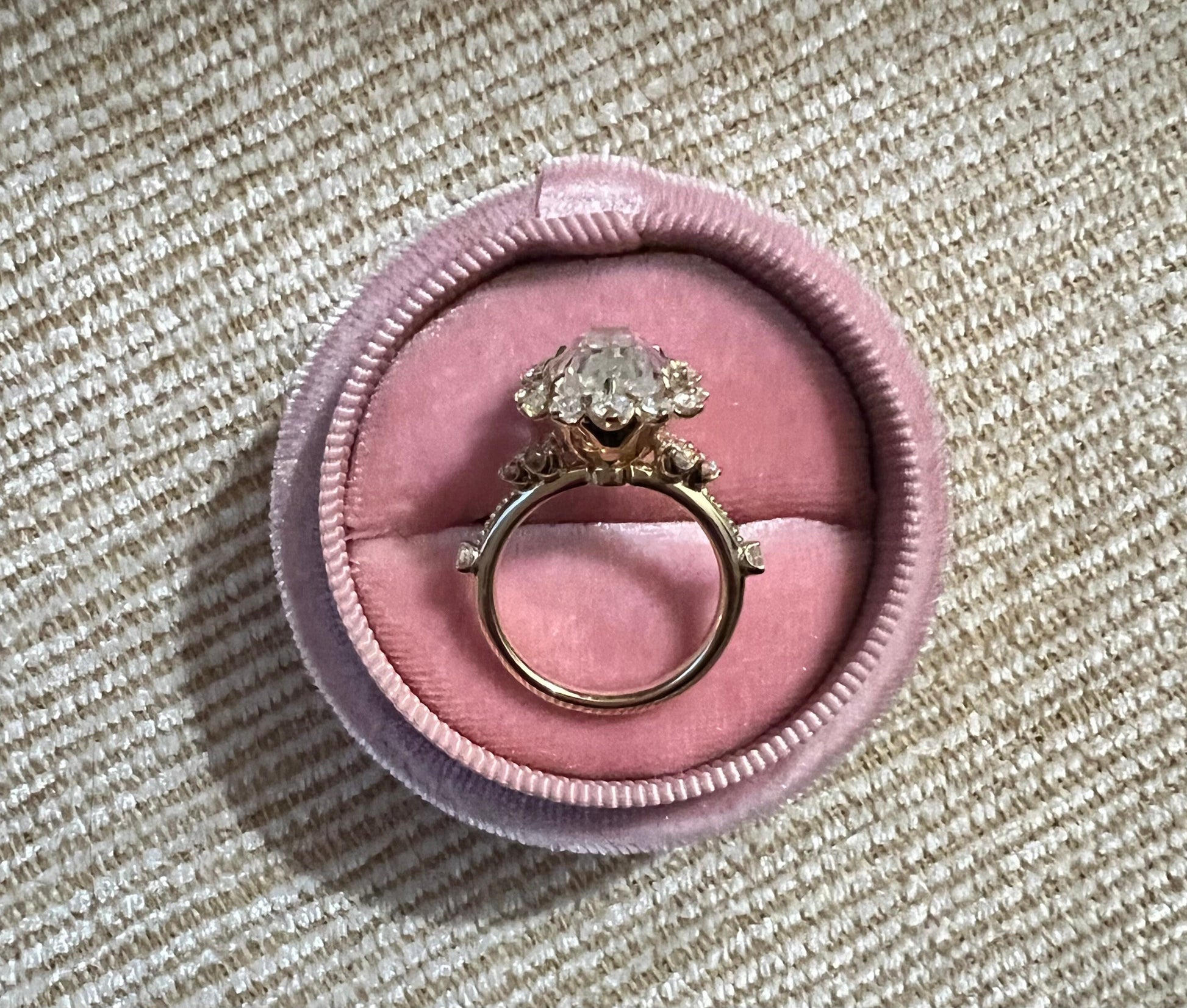 Vintage Cushion Cut Moissanite Engagement Ring, Halo Engagement Ring, Old Mine Cut Solitaire Solid Gold Solitaire Proposal Anniversary Ring.