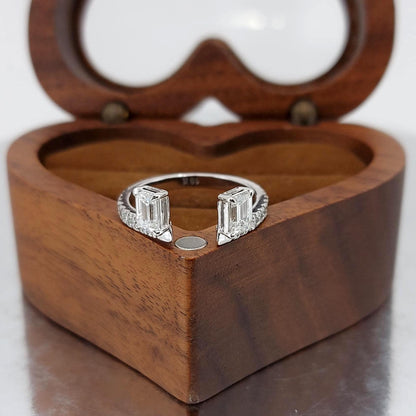 Emerald Lab Diamond Engagement Ring