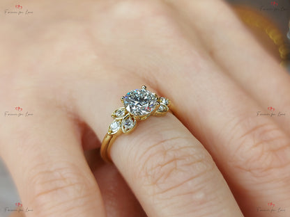 1 Ct IGI Certified Round Lab Diamond Three Stone Engagement Ring