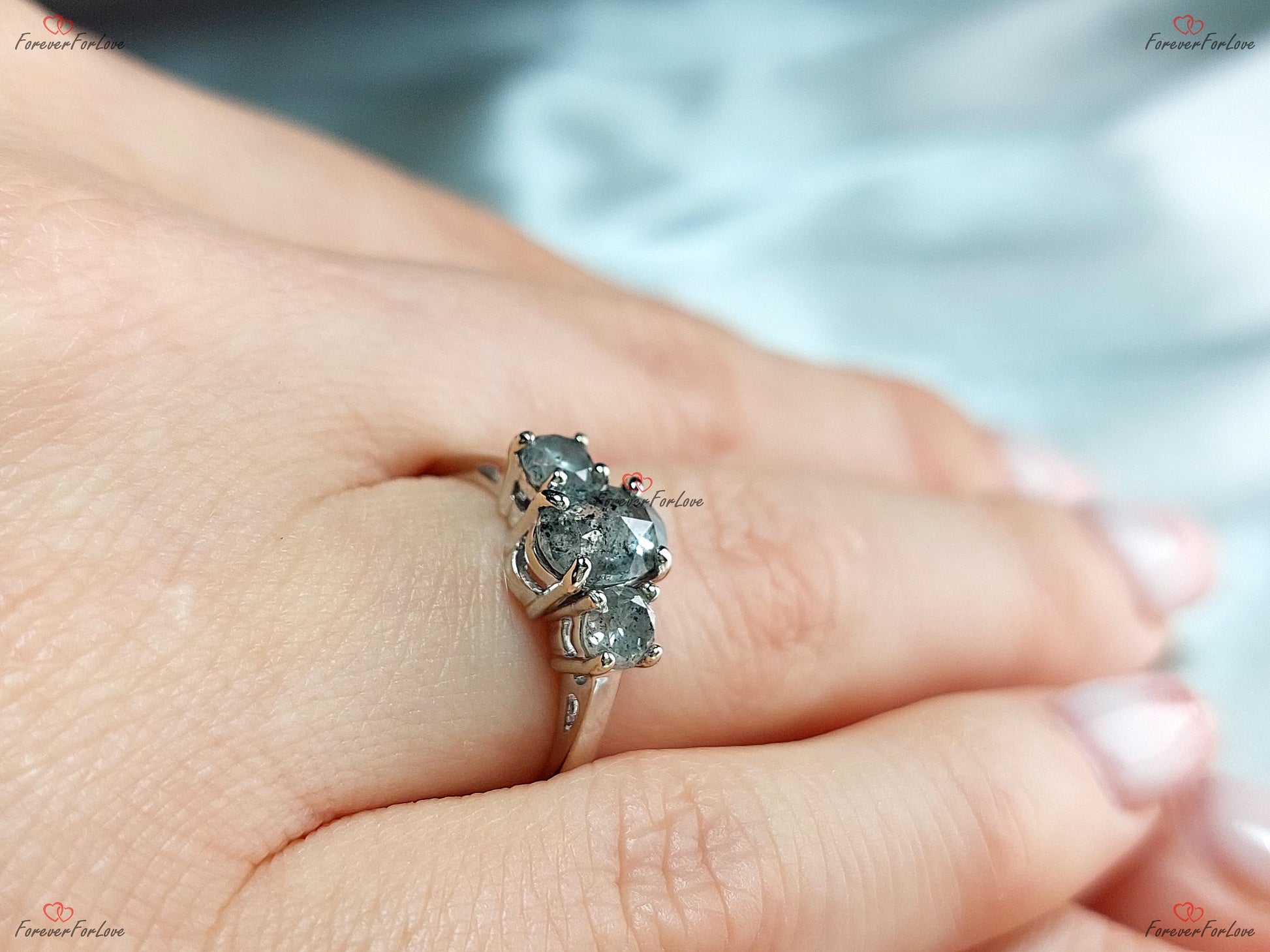 Oval Diamond Three Stone Engagement Ring