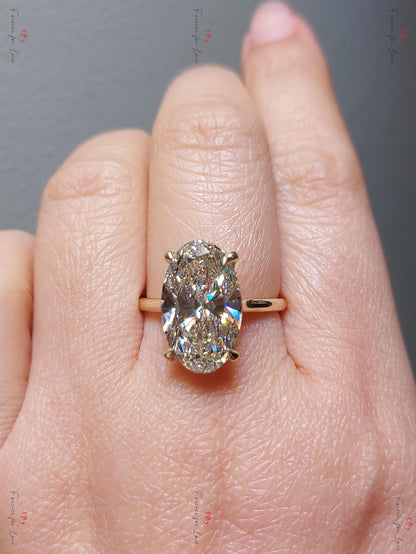 9.5 Ct Oval Diamond Hidden Halo Engagement Ring