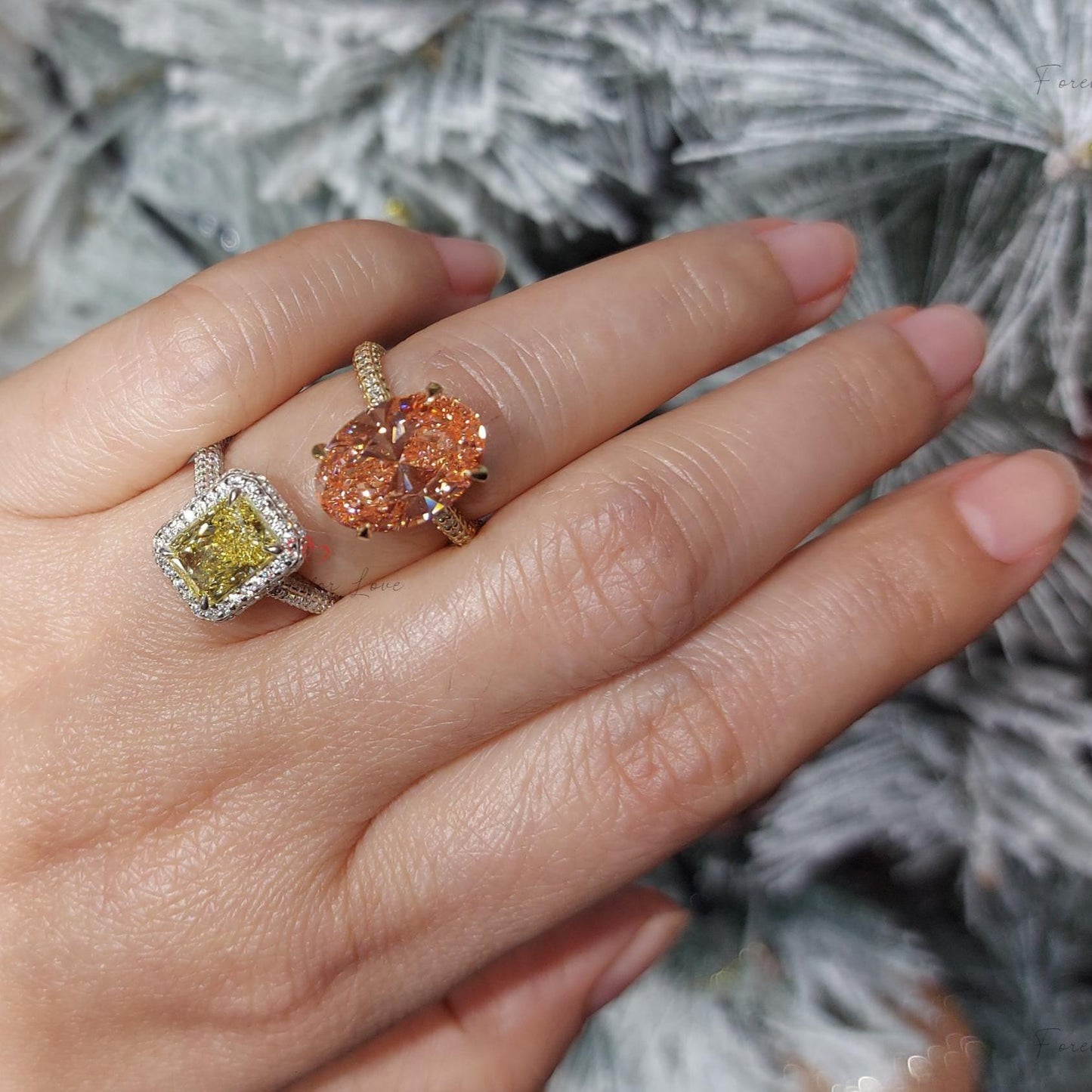 5 Ct Oval Fancy Pink IGI Certified Lab Diamond Engagement Ring Oval cut 1Ct Moissanite Brilliant Cut engagement ring in 935 Argentium Silver — custom handcrafted by Forever For Love