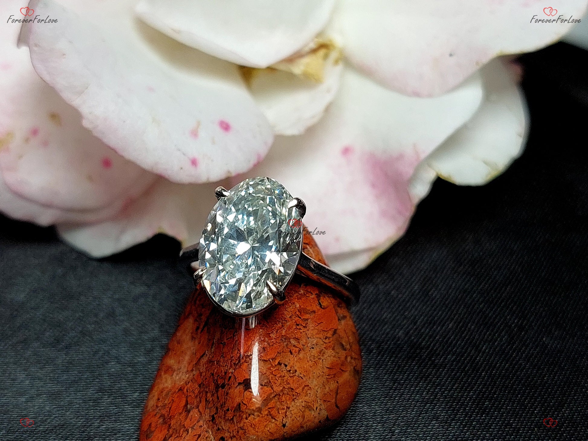 5 Ct Oval Lab Diamond Engagement Ring
