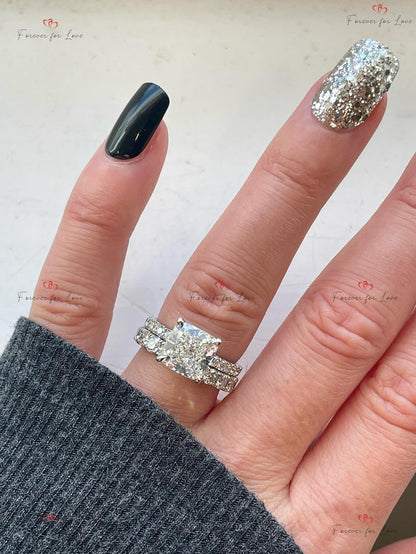 3 Ct IGI Certified Cushion Lab Diamond Hidden Halo Engagement Ring