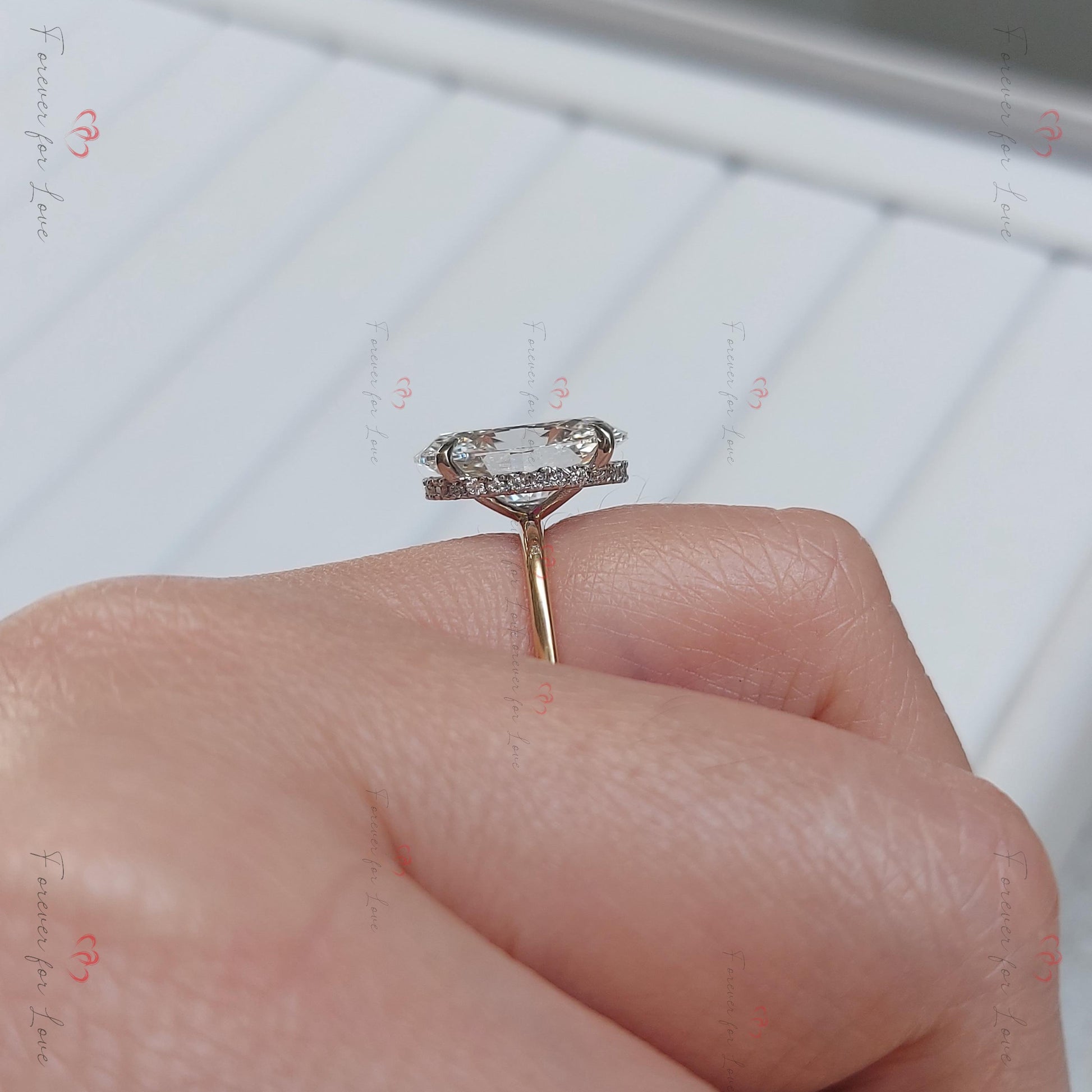 7 Ct Oval Diamond, Moissanite Engagement Ring