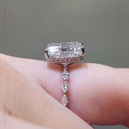 4 Ct IGI Certified Radiant Lab Diamond Solitaire Engagement Ring