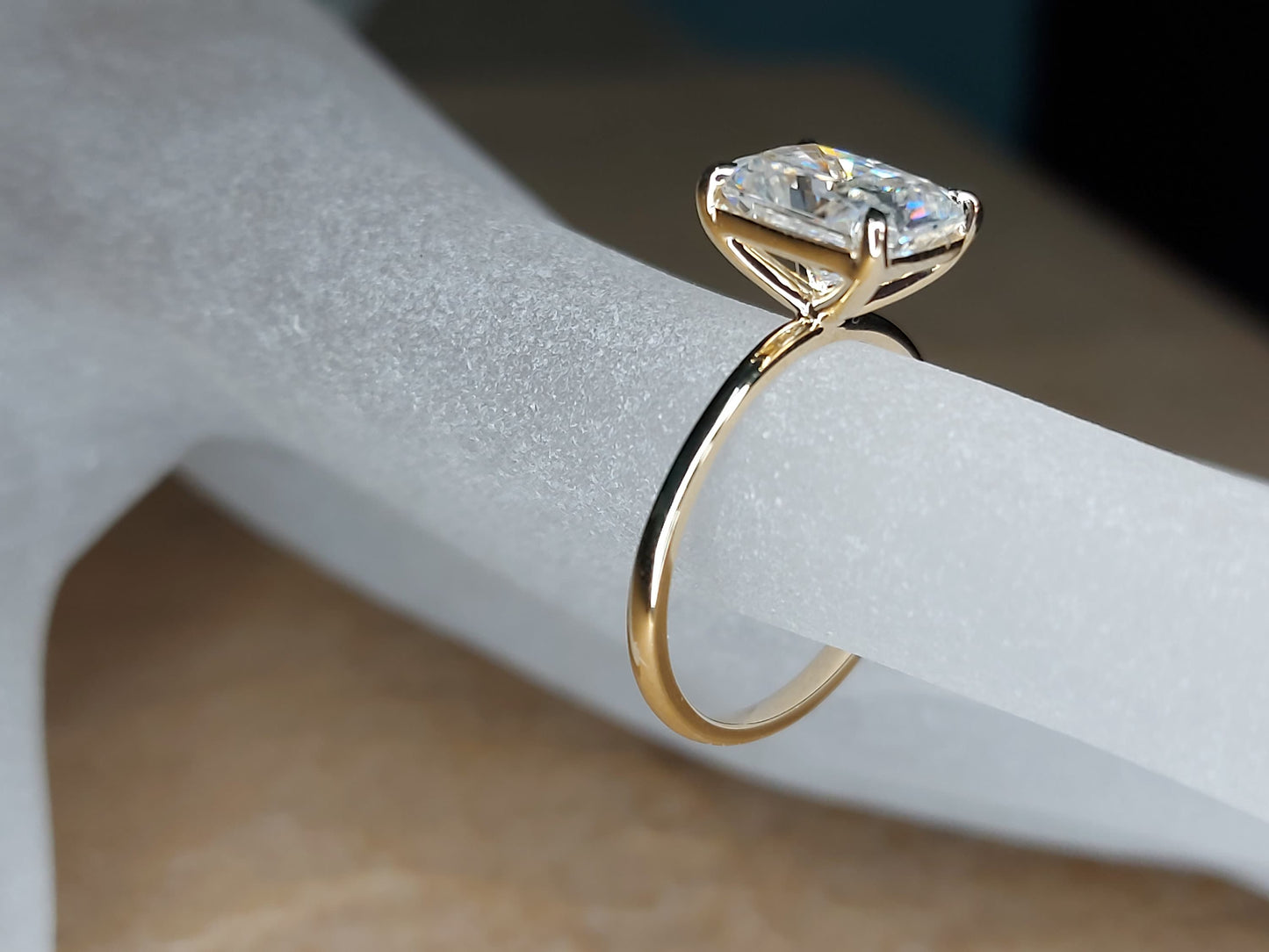 3 Ct Radiant Moissanite Eternity Band Radiant cut Moissanite Brilliant Cut engagement ring in 935 Argentium Silver — custom handcrafted by Forever For Love