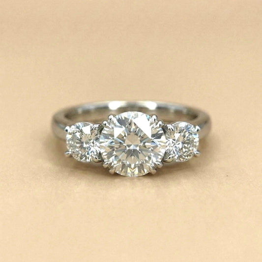 3 Ct IGI Certified Lab Diamond Three Stone Engagement Ring