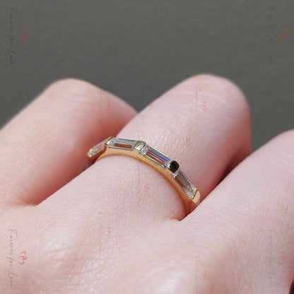 Baguette Lab Diamond Half Eternity Band