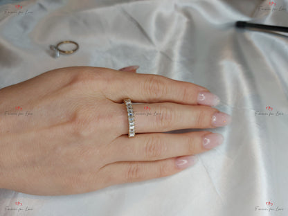 4 Ct Emerald Moissanite Eternity Band