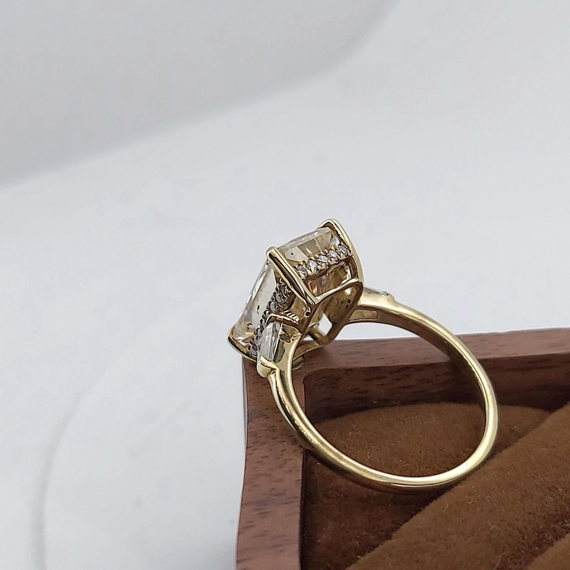 5 Ct Radiant Yellow Moissanite Engagement Ring