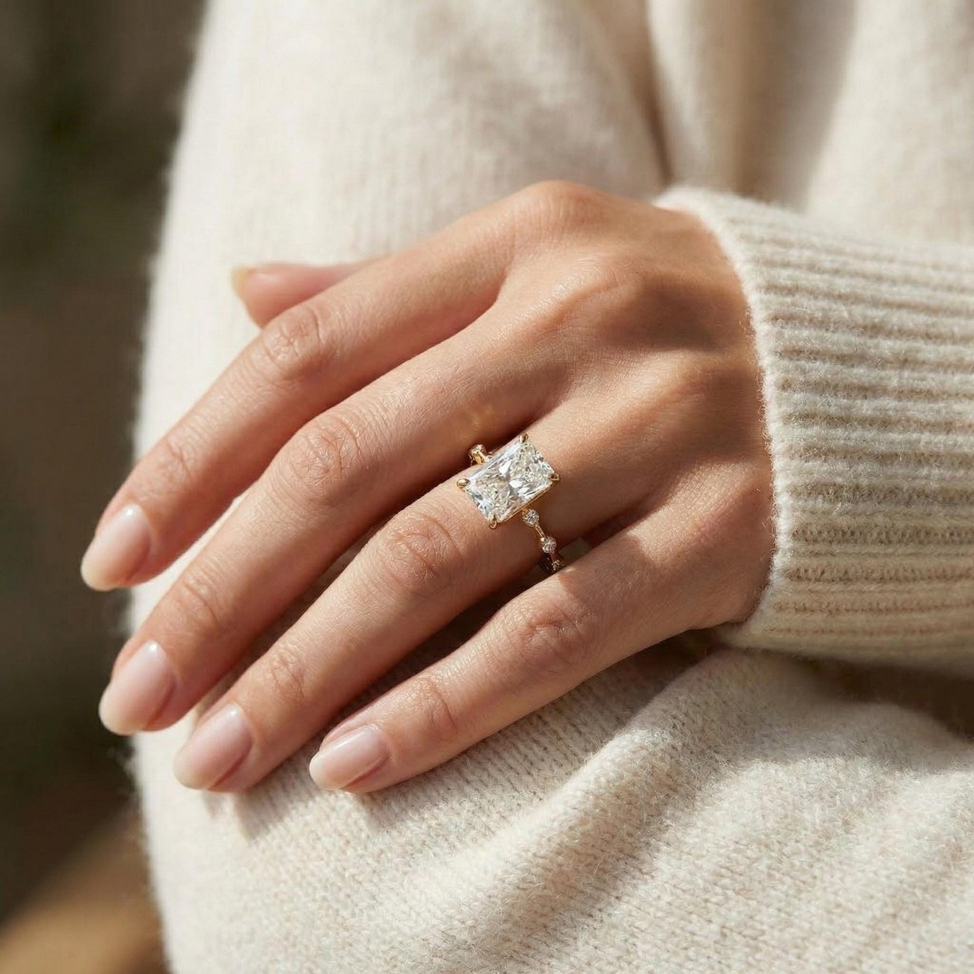 5 Ct IGI Certified Radiant Lab Diamond Engagement Ring