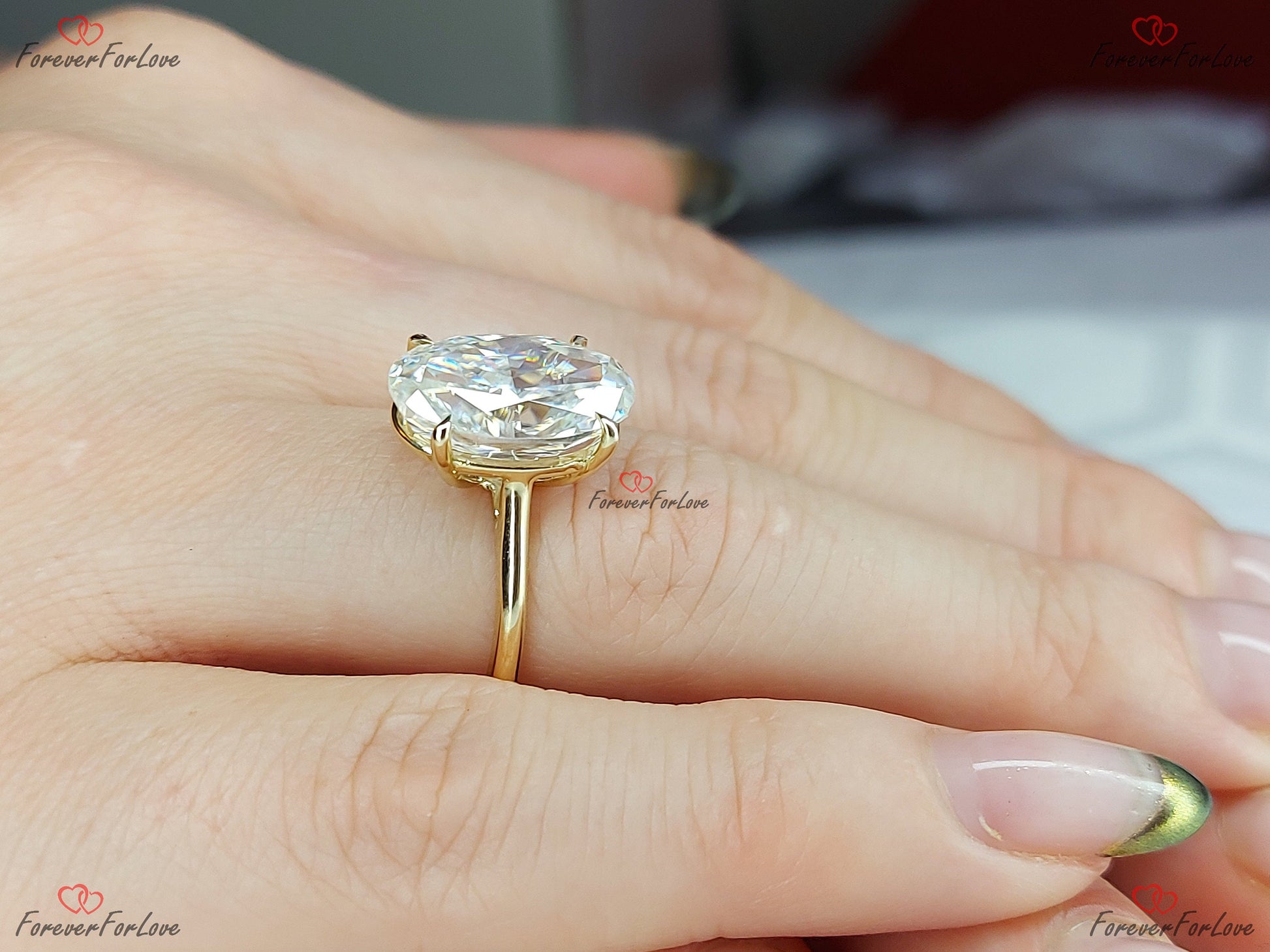 6.5 Ct Oval Moissanite Engagement Ring