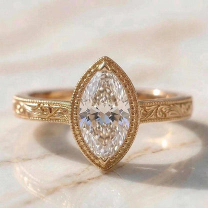 IGI Certified Pear Lab Diamond Band
