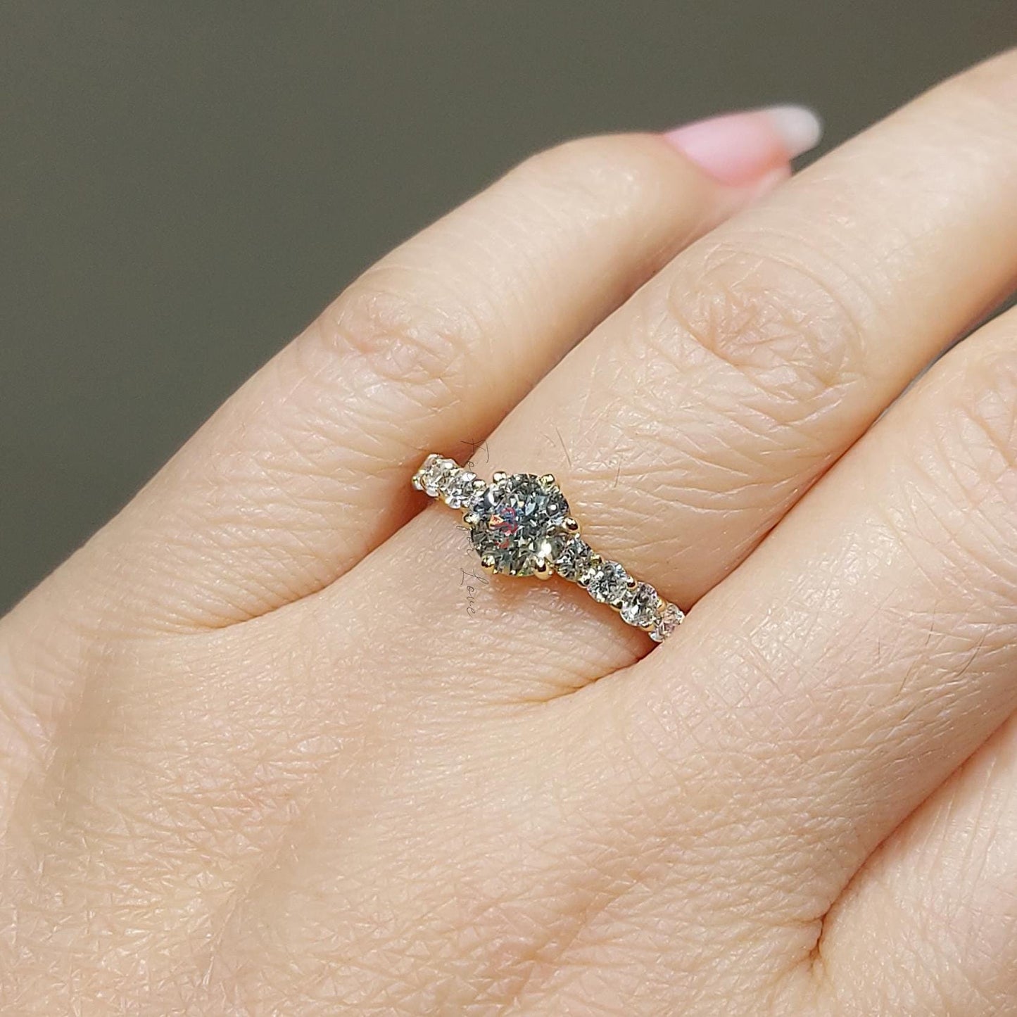 0.93 Ct GIA Certified Round Natural Diamond Solitaire Engagement Ring Round cut 1Ct Moissanite Brilliant Cut engagement ring in 935 Argentium Silver — custom handcrafted by Forever For Love