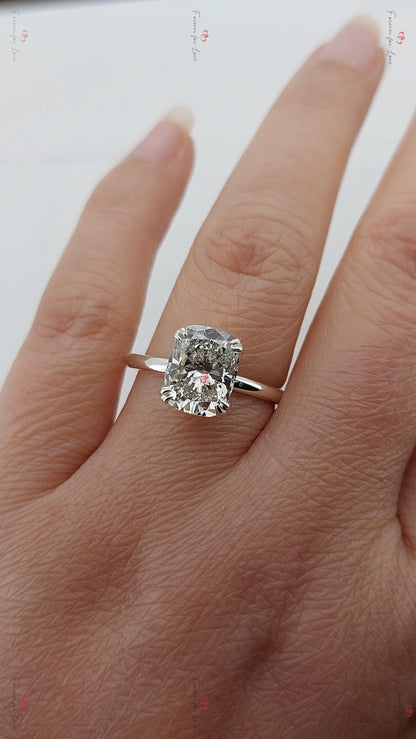 3 Ct IGI Certified Cushion Lab Diamond Engagement Ring