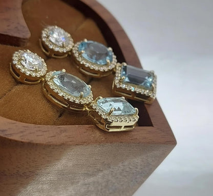 Aquamarin Ohrringe, Geburtsstein März Geschenk, Geburtsstein März Ohrringe, Brautjungfern Ohrringe, Geburtstagsgeschenk, Aquamarin Hängeohrringe.