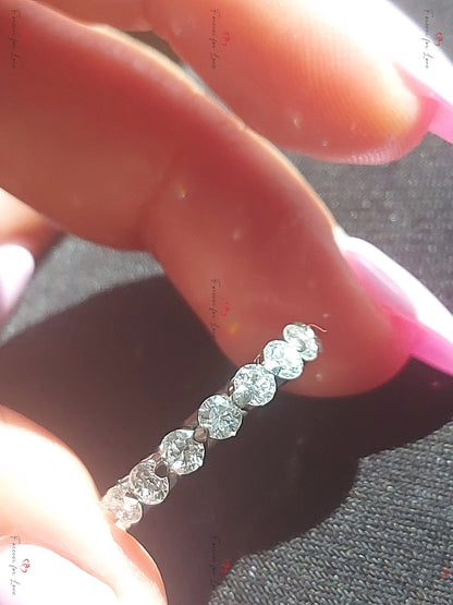 Round Lab Grown Diamond Wedding Band, 3 MM Round Lab Created Band, Matching Band, Floating Bubble Band, Solid Gold Unique Ring Enhancer.