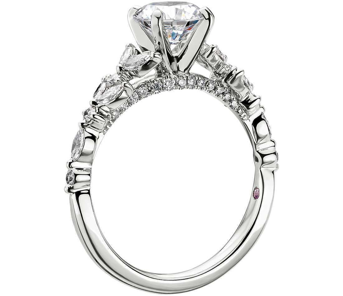 1 Ct Marquise Natural Diamond Engagement Ring Marquise cut 1Ct Moissanite Brilliant Cut engagement ring in 935 Argentium Silver — custom handcrafted by Forever For Love