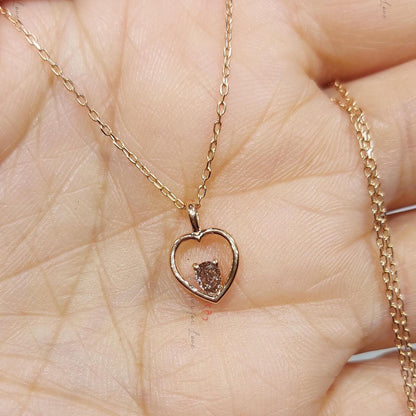 Oval diamond Necklace, 10K Rose  Gold, Dainty Minimalist Oval Pendant, Real Diamond Womens Necklace, Special Gift For Her.