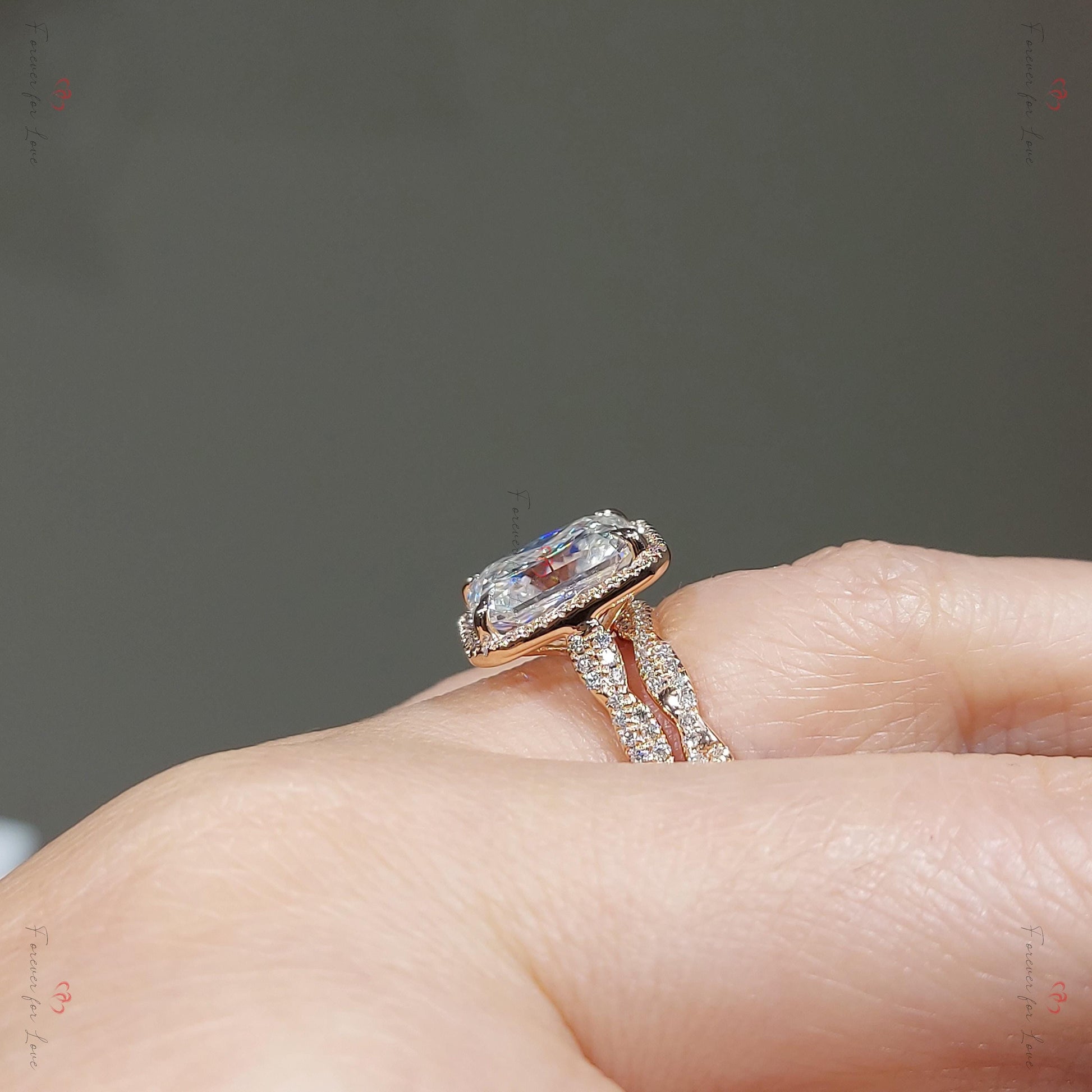4 Ct Radiant Moissanite Eternity Band
