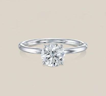 1 Ct Round Lab Diamond Solitaire Engagement Ring
