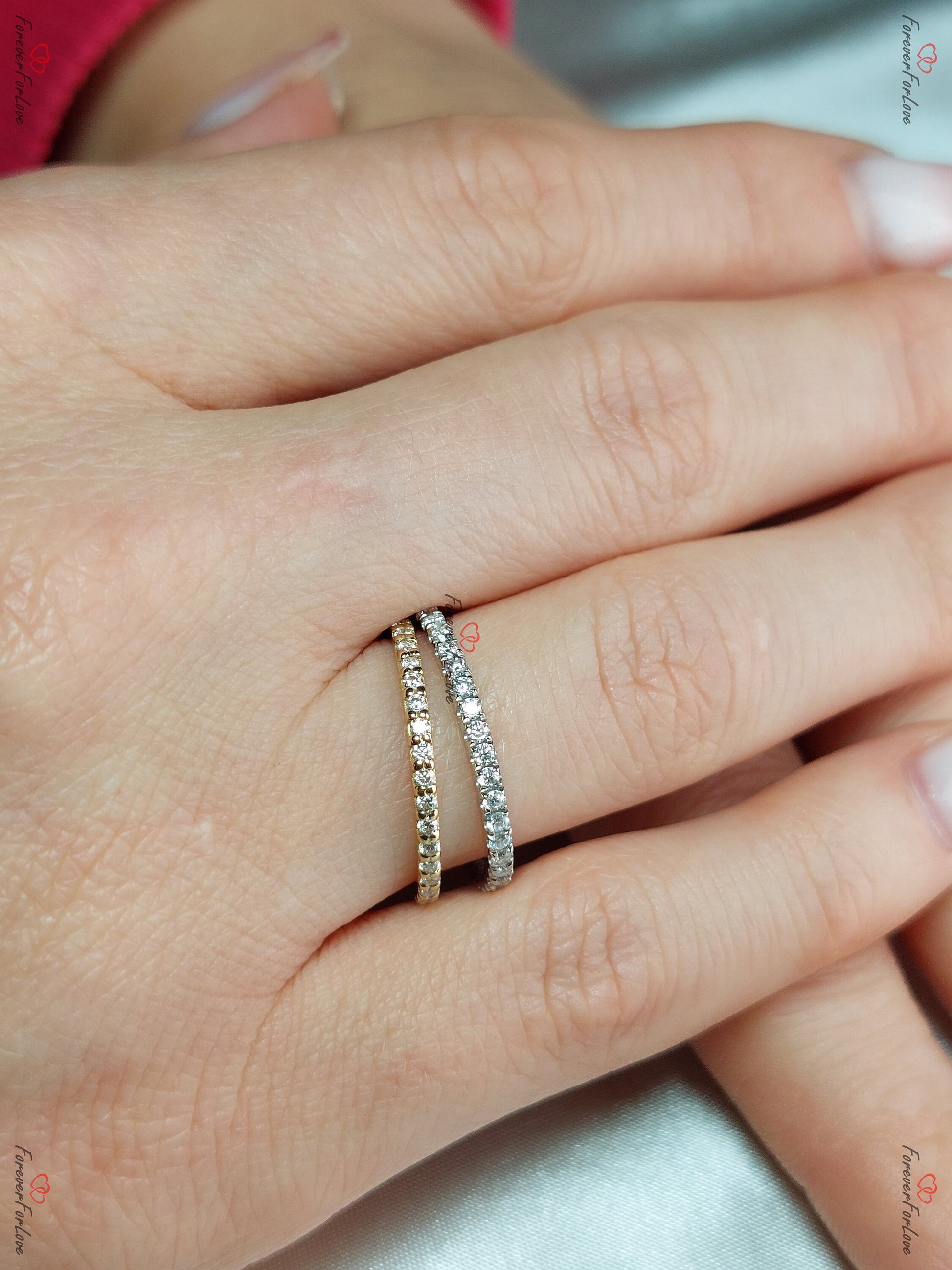 Natural Diamond Half Eternity Band
