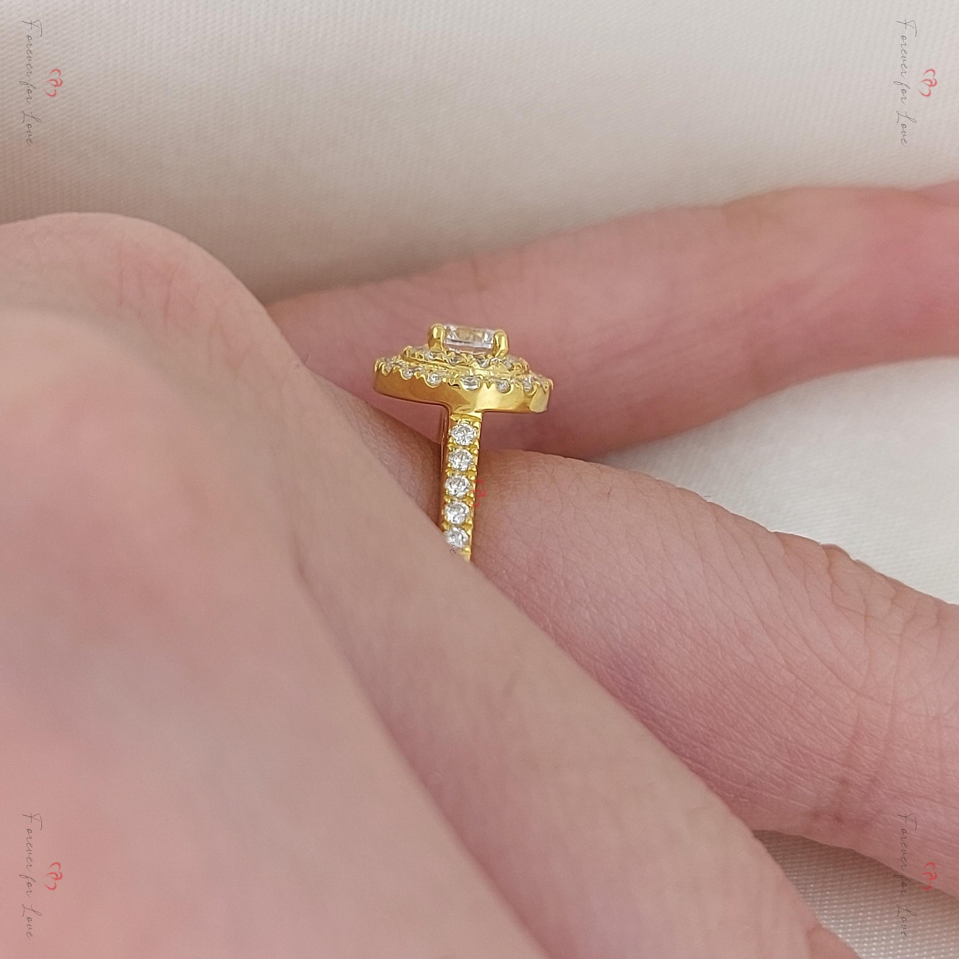 Round Natural Diamond Halo Engagement Ring