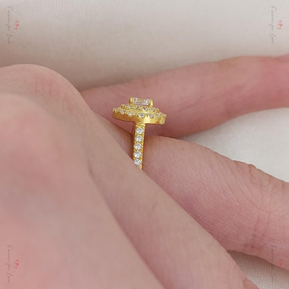Round Natural Diamond Halo Engagement Ring