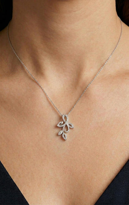 Collier Diamant Rond, Or Blanc 14 carats, Pendentif Minimaliste Délicat, Collier Femme Diamant de Laboratoire, Design Unique, Cadeau Spécial Pour Elle.
