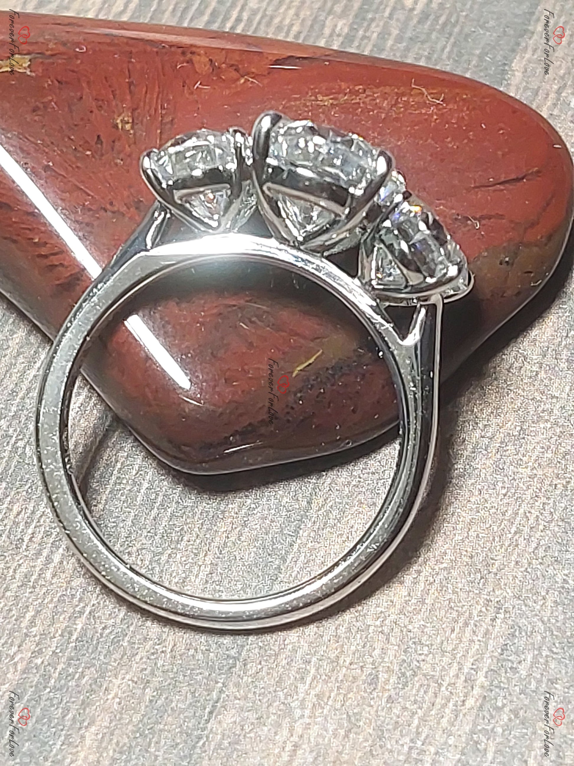 Vintage Oval Moissanite engagement ring unique Cluster Platinum engagement ring women Trilogy wedding Bridal art deco Wedding Anniversary