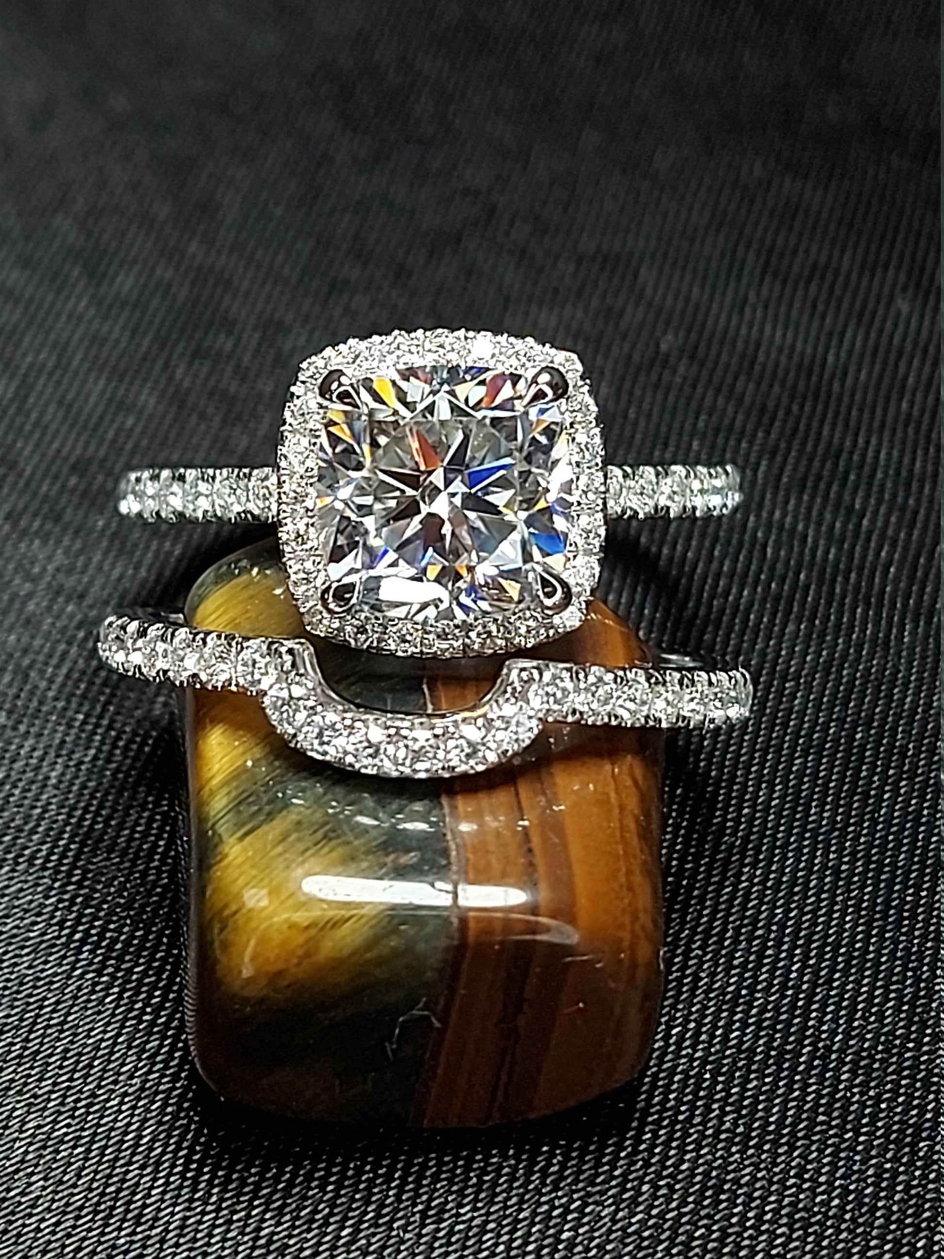 2.5 Ct Cushion Moissanite Eternity Band