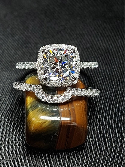 2.5 Ct Cushion Moissanite Eternity Band