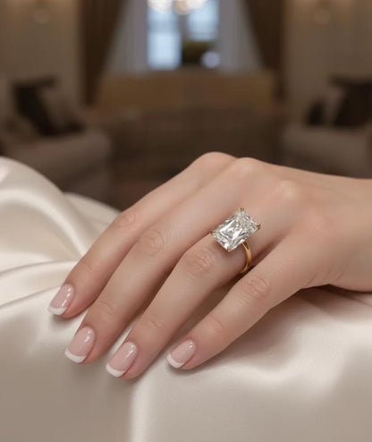 10 Ct IGI Certified Radiant Lab Diamond Solitaire Engagement Ring